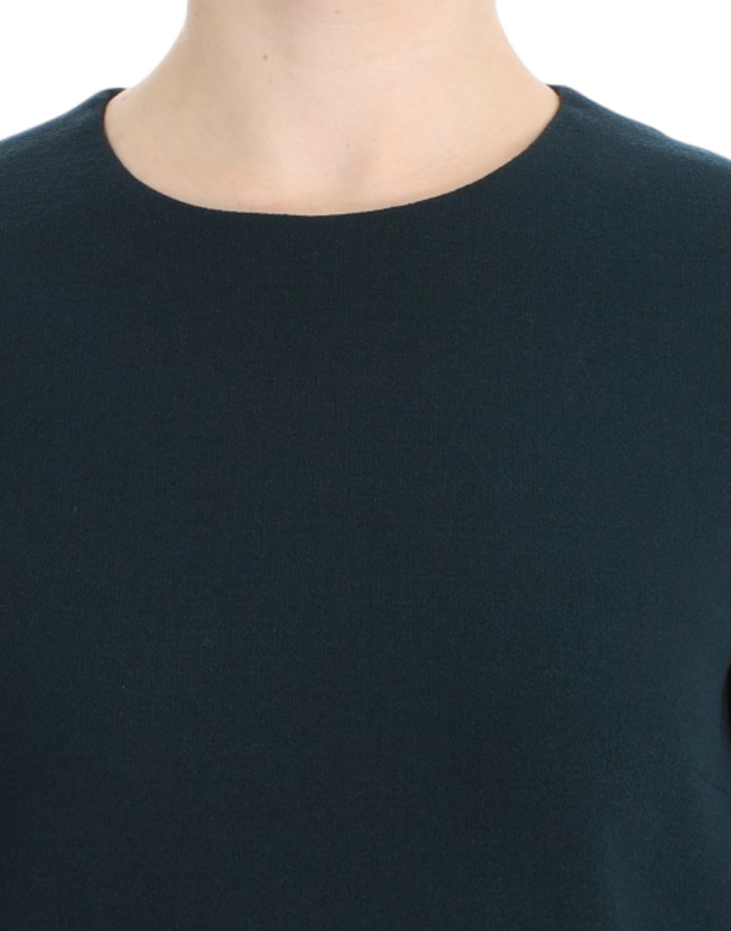Blouse en laine à manches 3/4 verte de Dolce & Gabbana