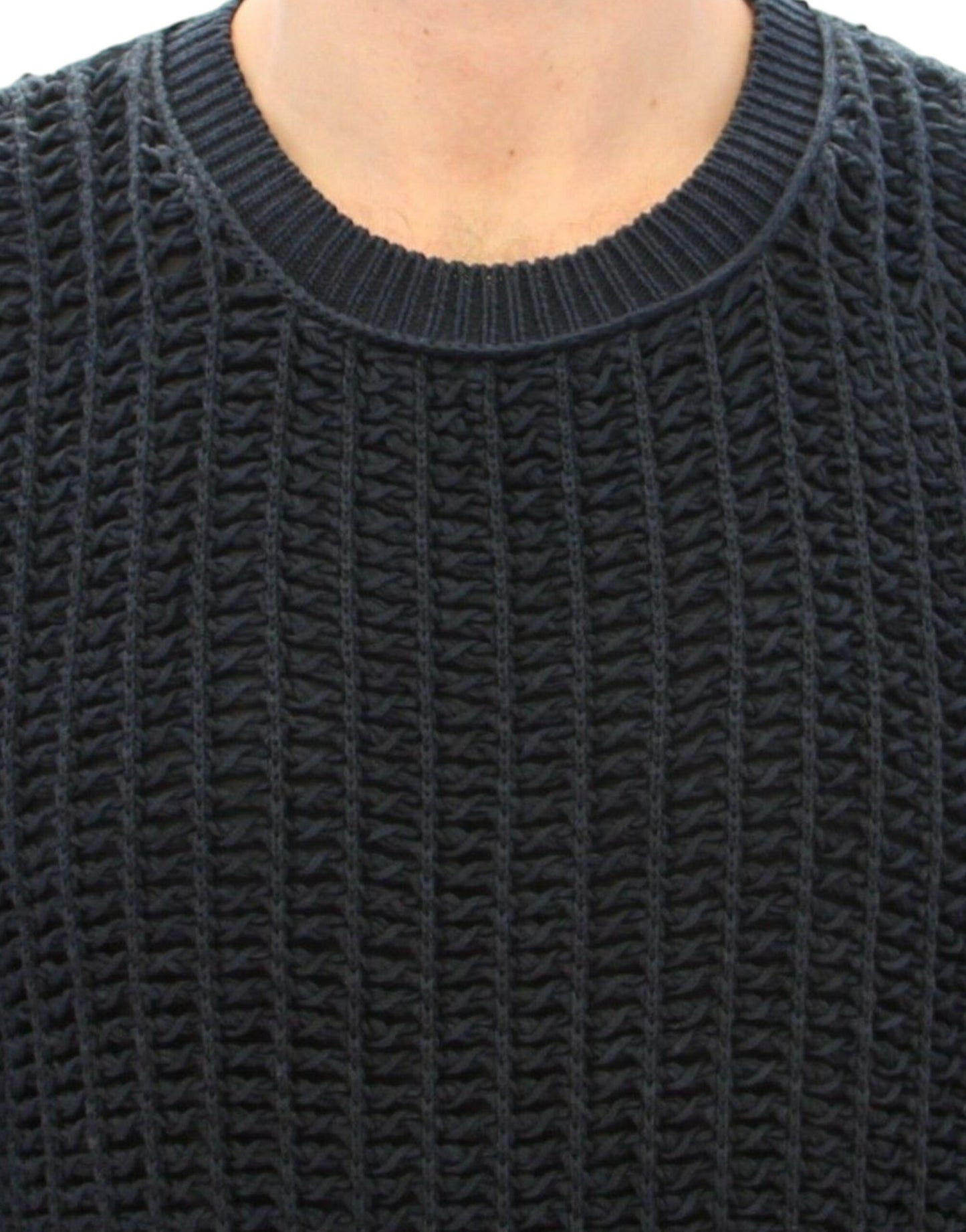Pull en maille bleu Dolce & Gabbana, collection Runway.