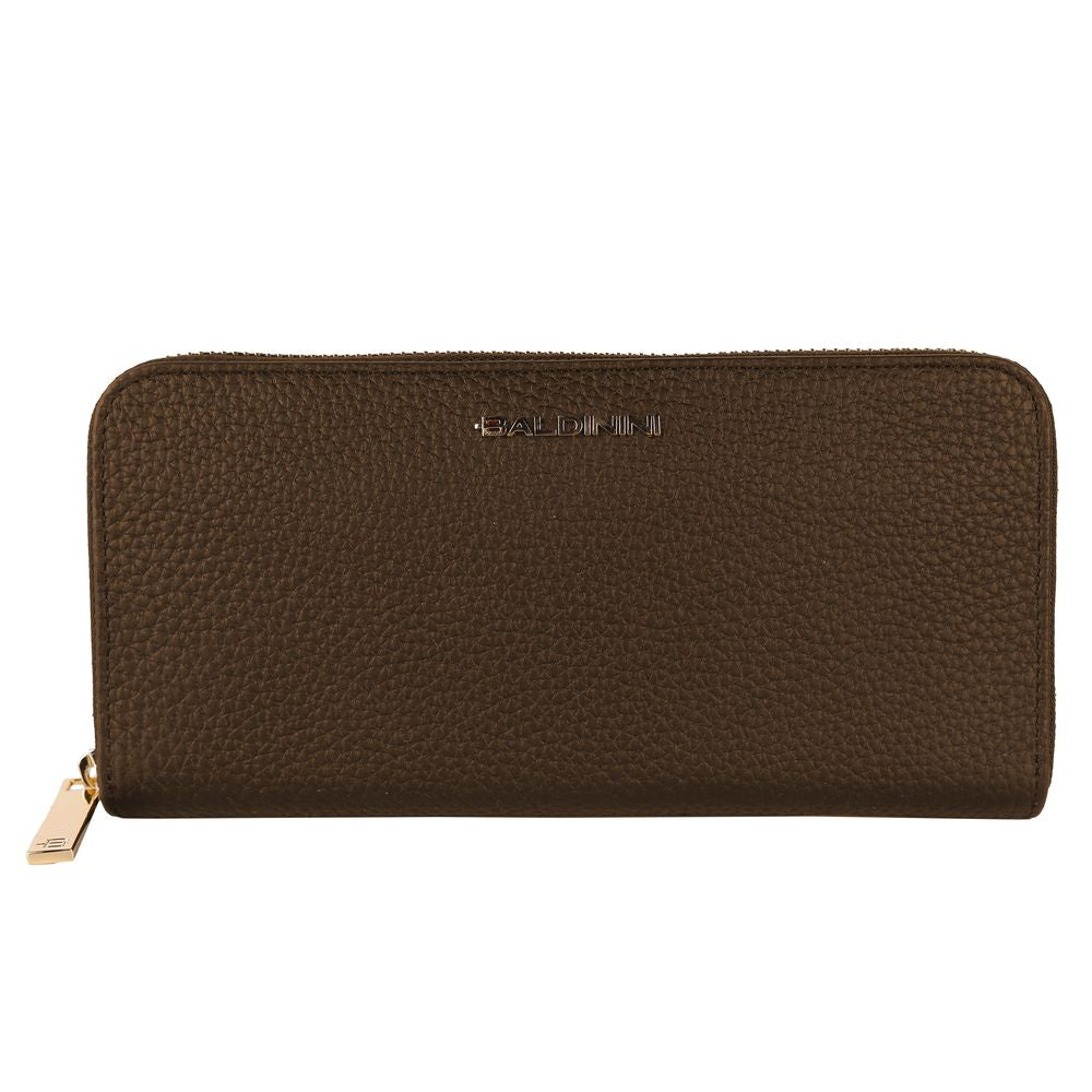 Baldinini Trend Exquisite leren portemonnee met rits in bruin