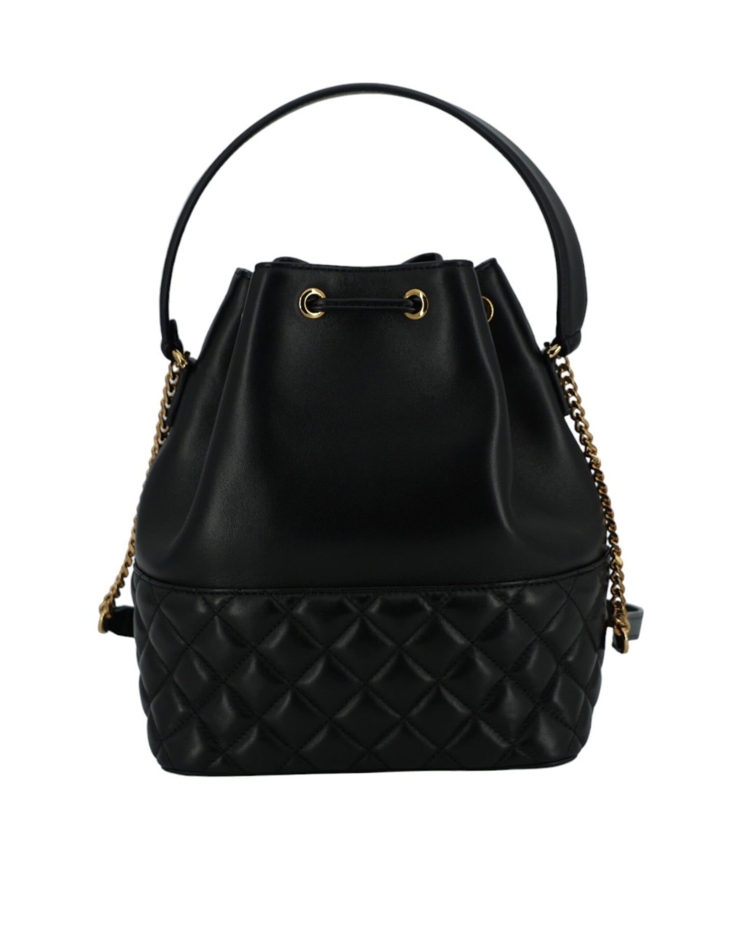 Sac seau élégant en cuir noir Medusa de Versace