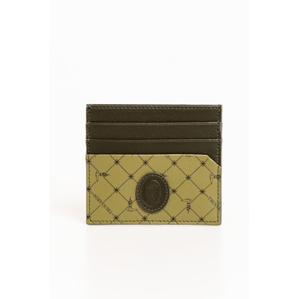 Portefeuille homme en cuir vert Trussardi