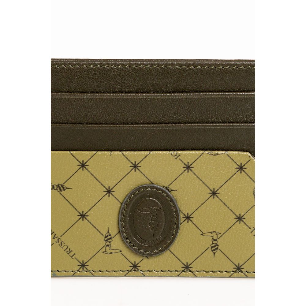 Portefeuille homme en cuir vert Trussardi