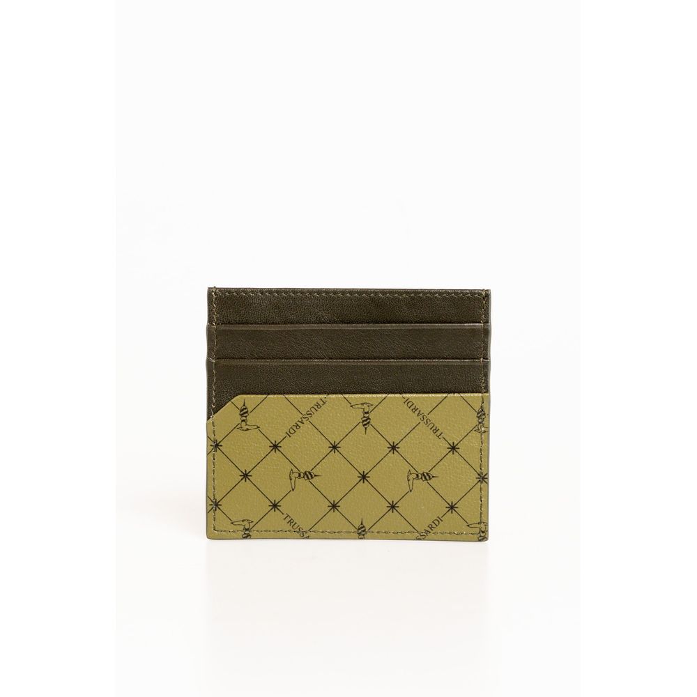 Portefeuille homme en cuir vert Trussardi
