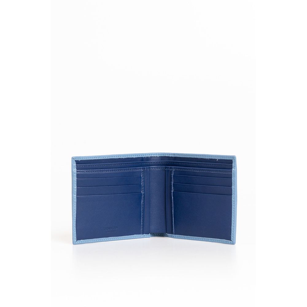 Portefeuille homme Trussardi en cuir bleu clair