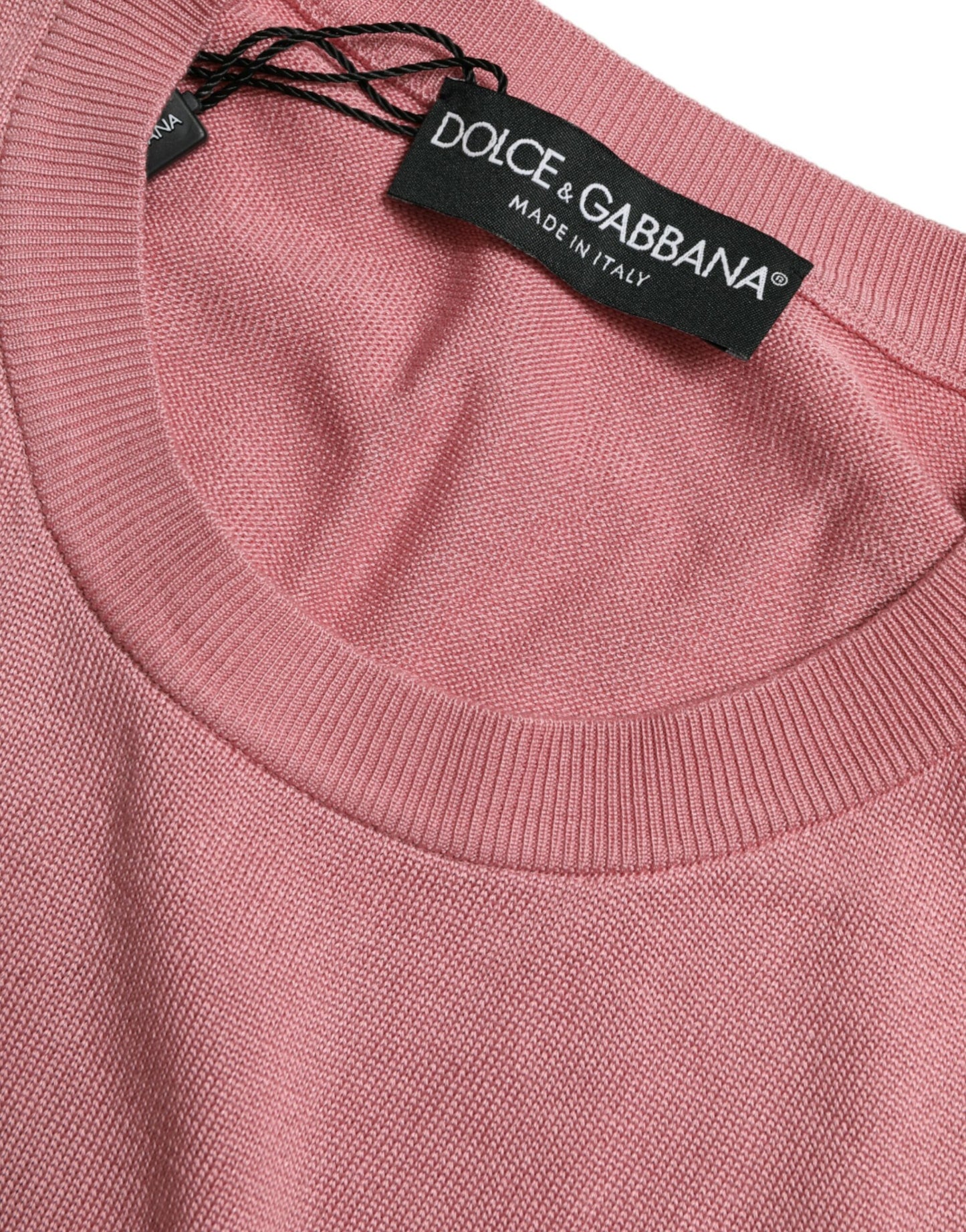 Dolce & Gabbana roze, cropped, mouwloze tanktop met ronde hals.