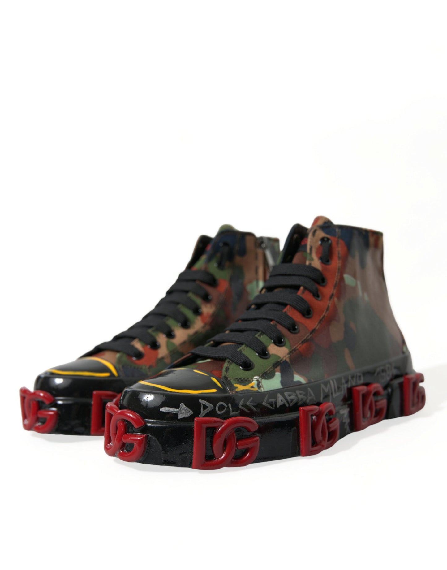 Sneakers montantes à camouflage multicolore Dolce & Gabbana