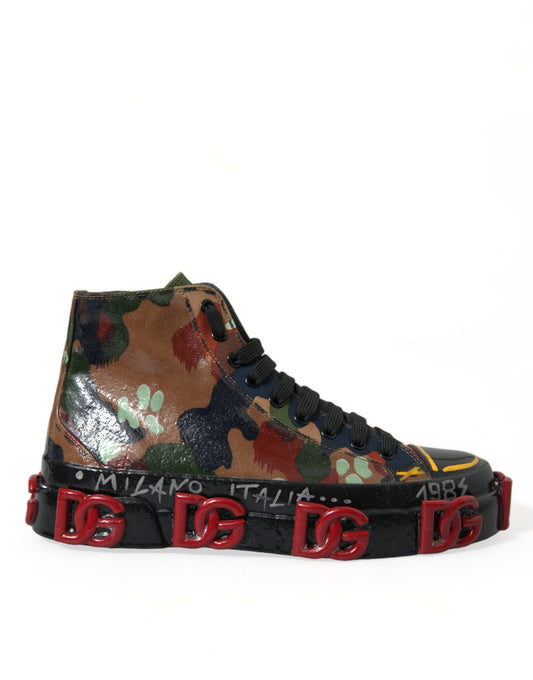 Dolce & Gabbana camouflage sneakers met hoge bovenrand in meerdere kleuren