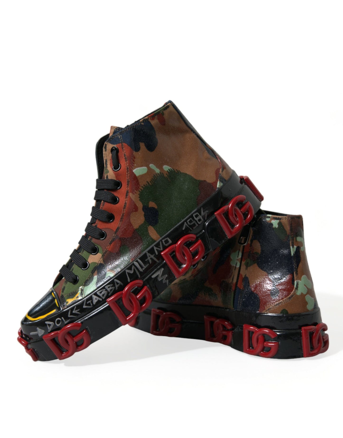 Sneakers montantes à camouflage multicolore Dolce & Gabbana