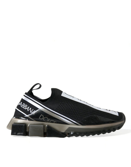 Dolce & Gabbana Zwarte en Witte Slipper Sneakers Sorrento