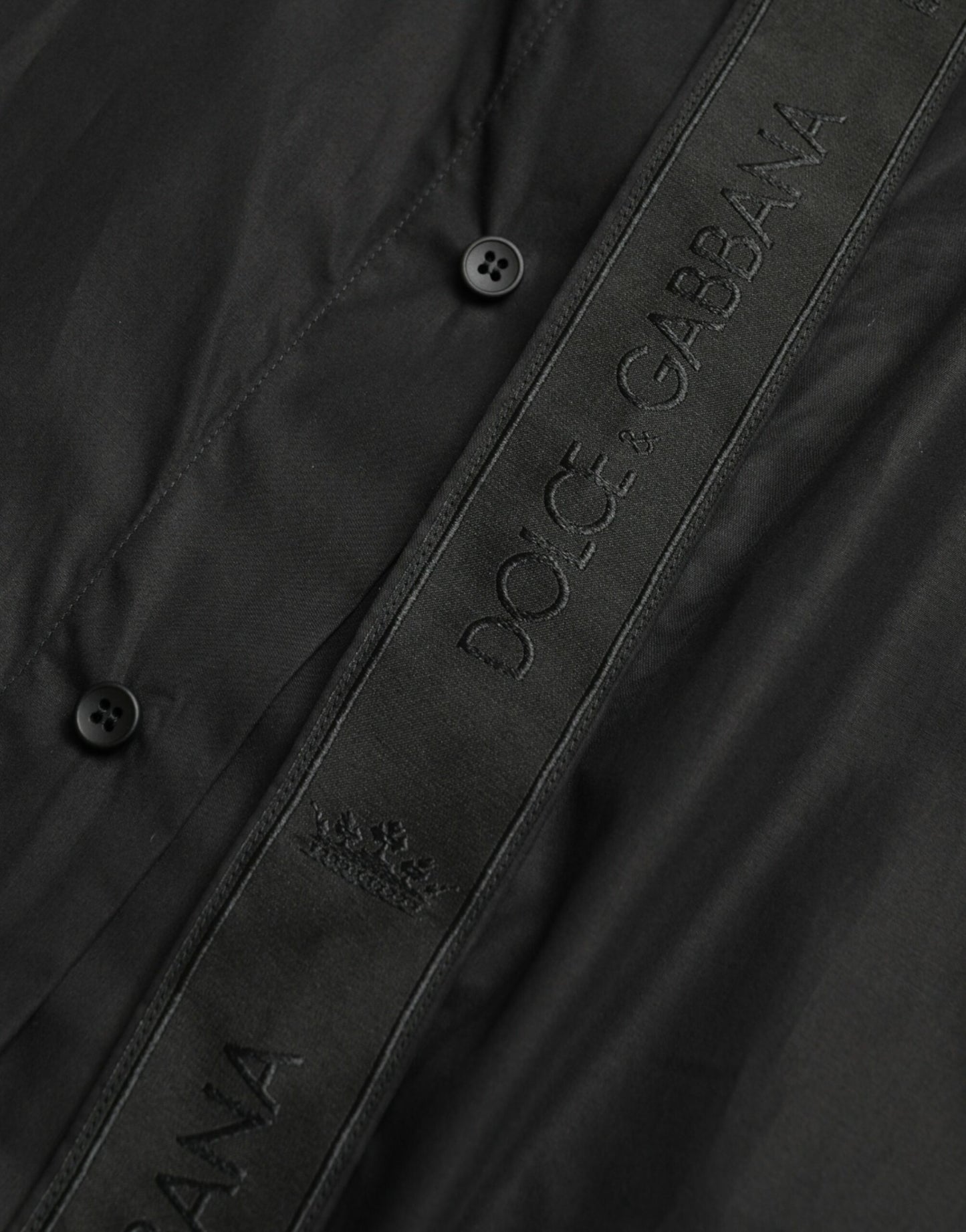 Chemise habillée dorée à logo Dolce & Gabbana en coton noir
