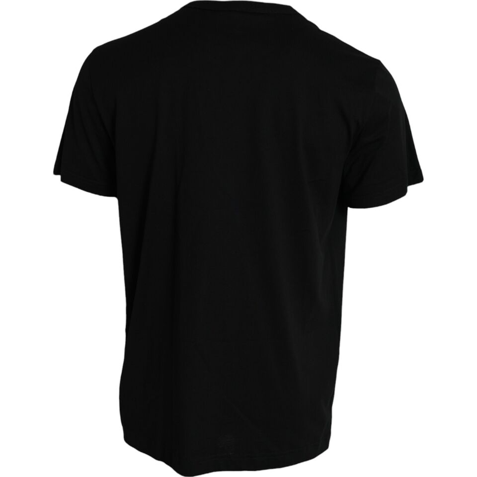 Dolce & Gabbana zwart T-shirt met zilveren ketting en korte mouwen