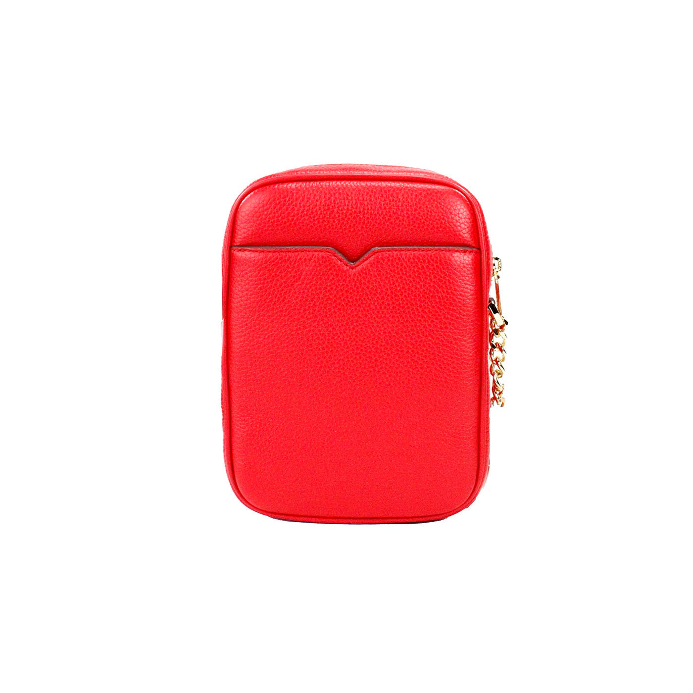 Sac bandoulière Jet Set en cuir grainé rouge vif Michael Kors avec chaîne North South