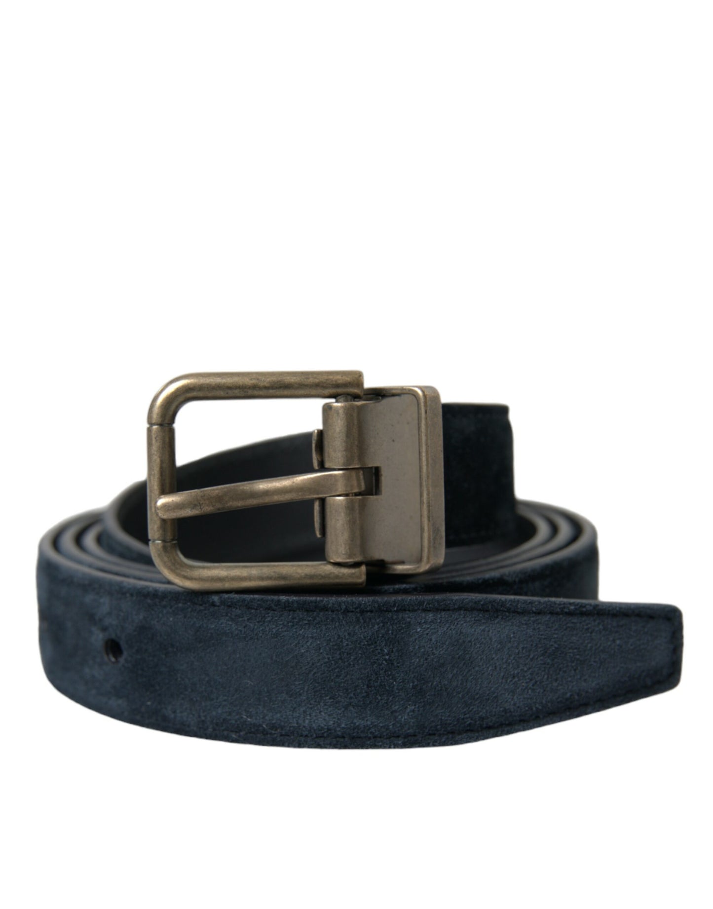 Ceinture Dolce & Gabbana en daim bleu avec boucle en métal doré