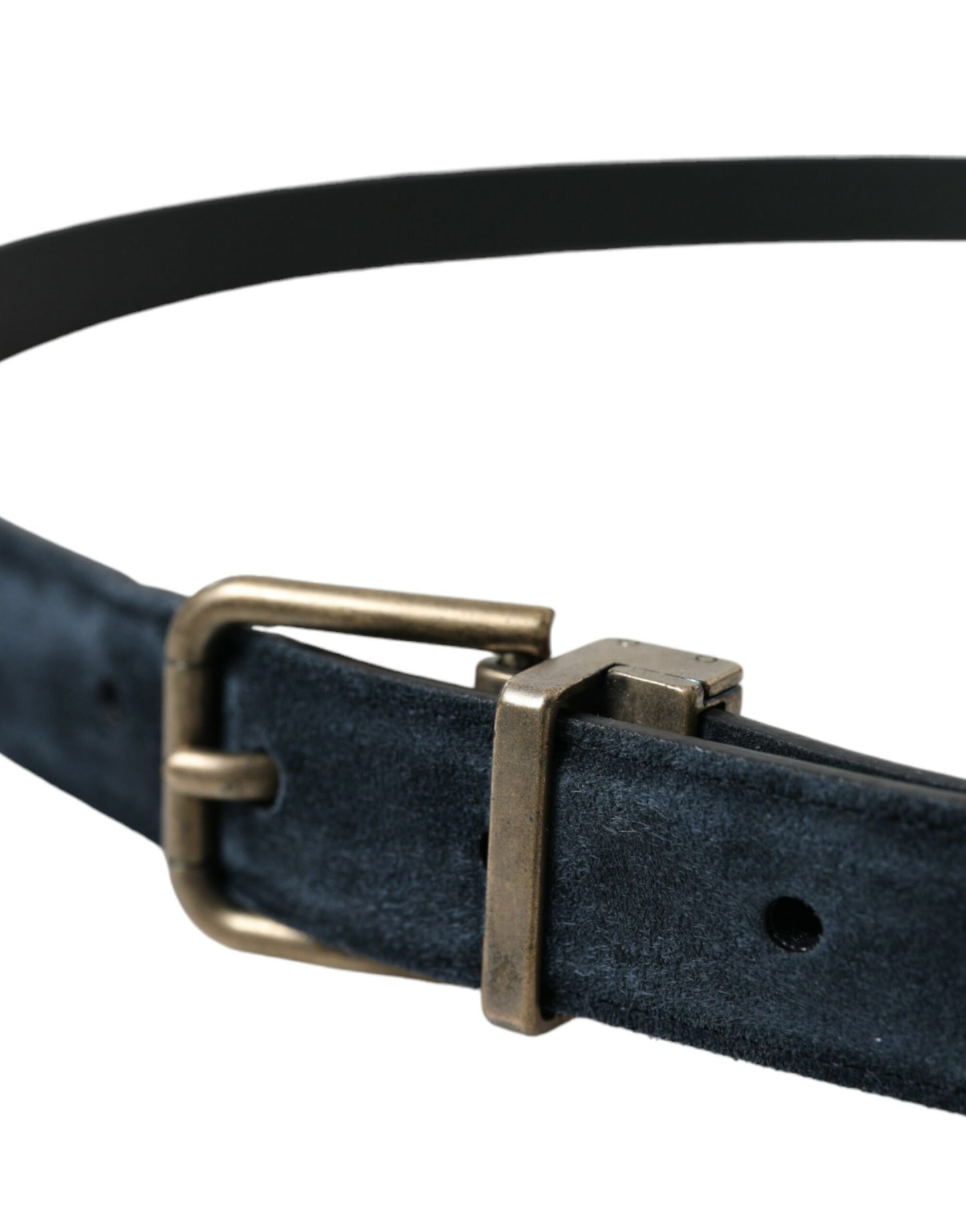 Ceinture Dolce & Gabbana en daim bleu avec boucle en métal doré