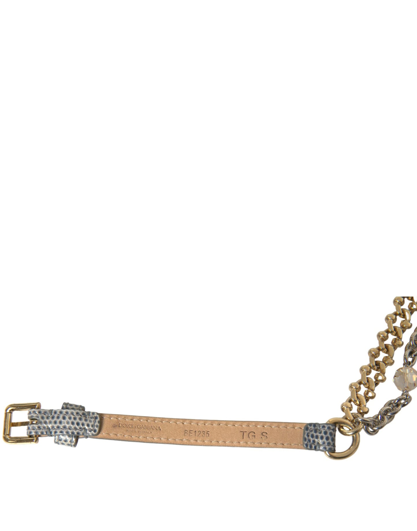 Dolce & Gabbana Blauwe Gevlochten Gouden Messing Ketting Tailleriem