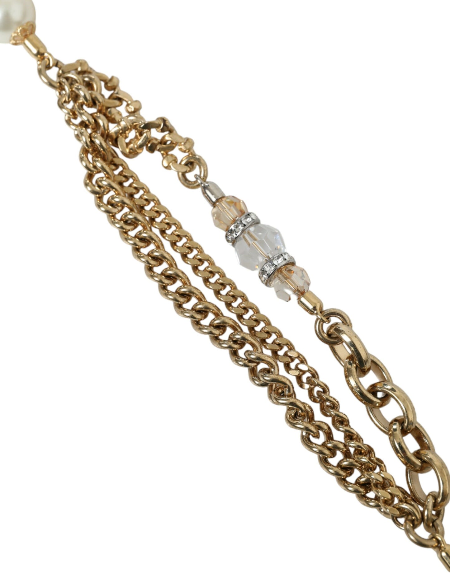 Dolce & Gabbana Blauwe Gevlochten Gouden Messing Ketting Tailleriem