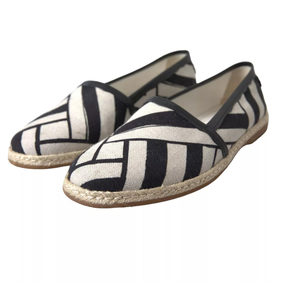 Dolce & Gabbana Zwarte Espadrilles met Witte Strepen