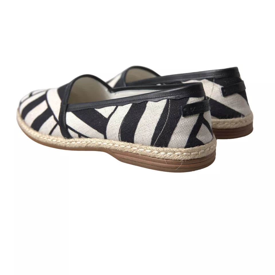 Dolce & Gabbana Zwarte Espadrilles met Witte Strepen