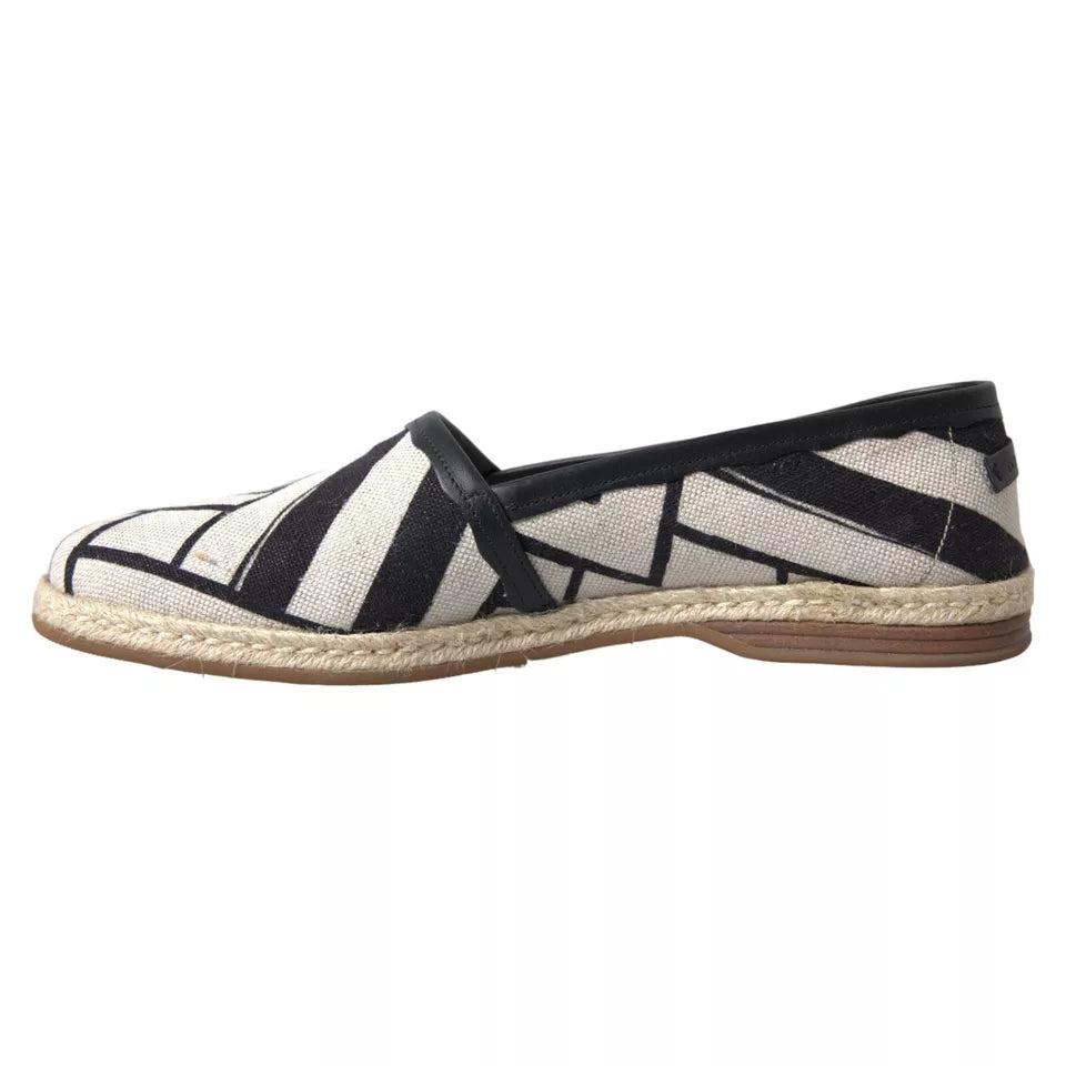 Dolce & Gabbana Zwarte Espadrilles met Witte Strepen
