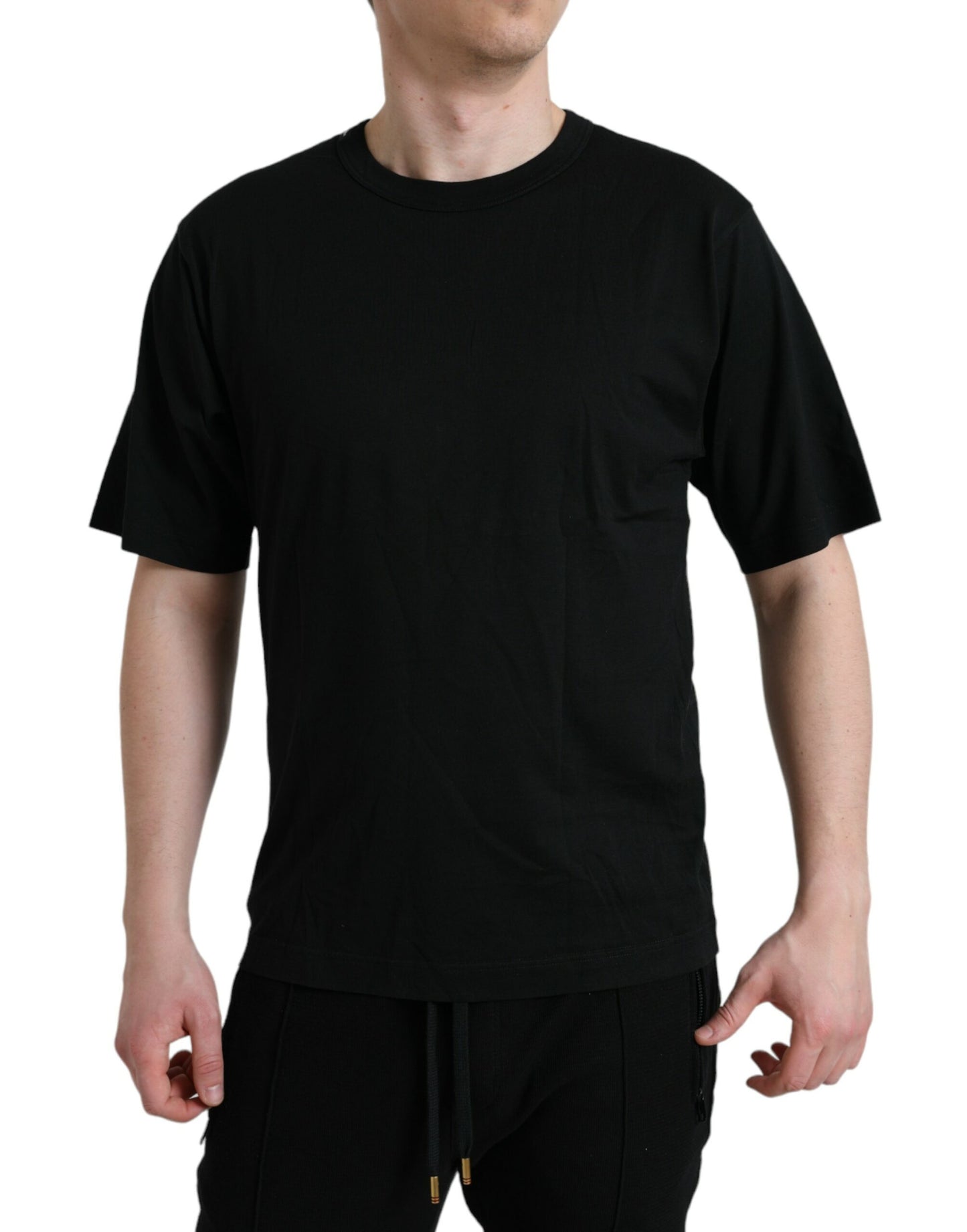 Dolce & Gabbana zwart T-shirt met logo, ronde hals en korte mouwen