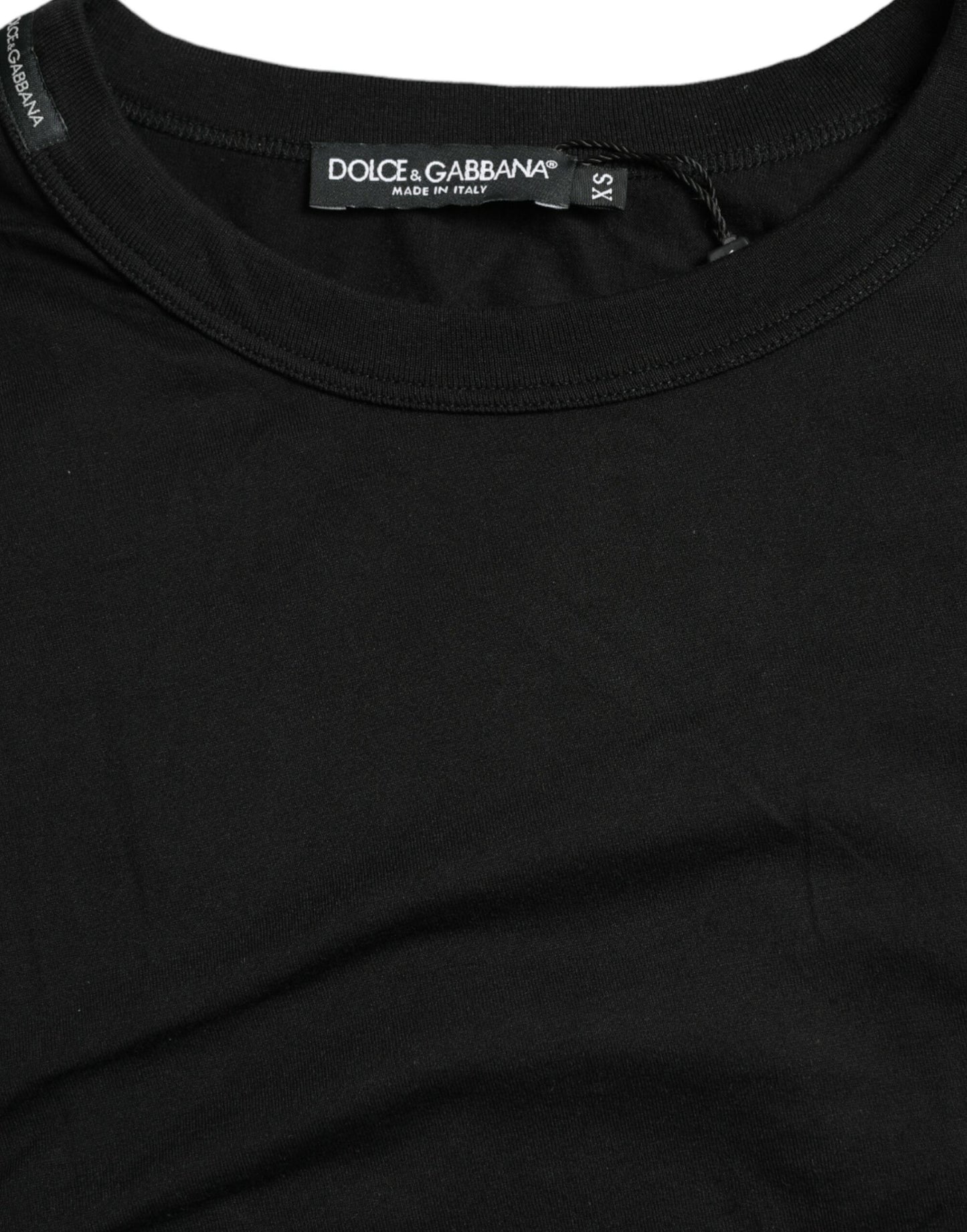 Dolce & Gabbana zwart T-shirt met logo, ronde hals en korte mouwen