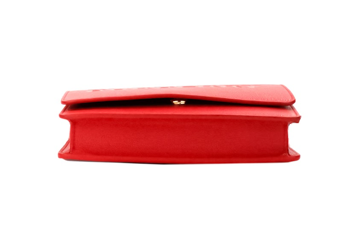 Petit sac bandoulière en cuir lisse rouge avec logo en relief Burberry Hampshire
