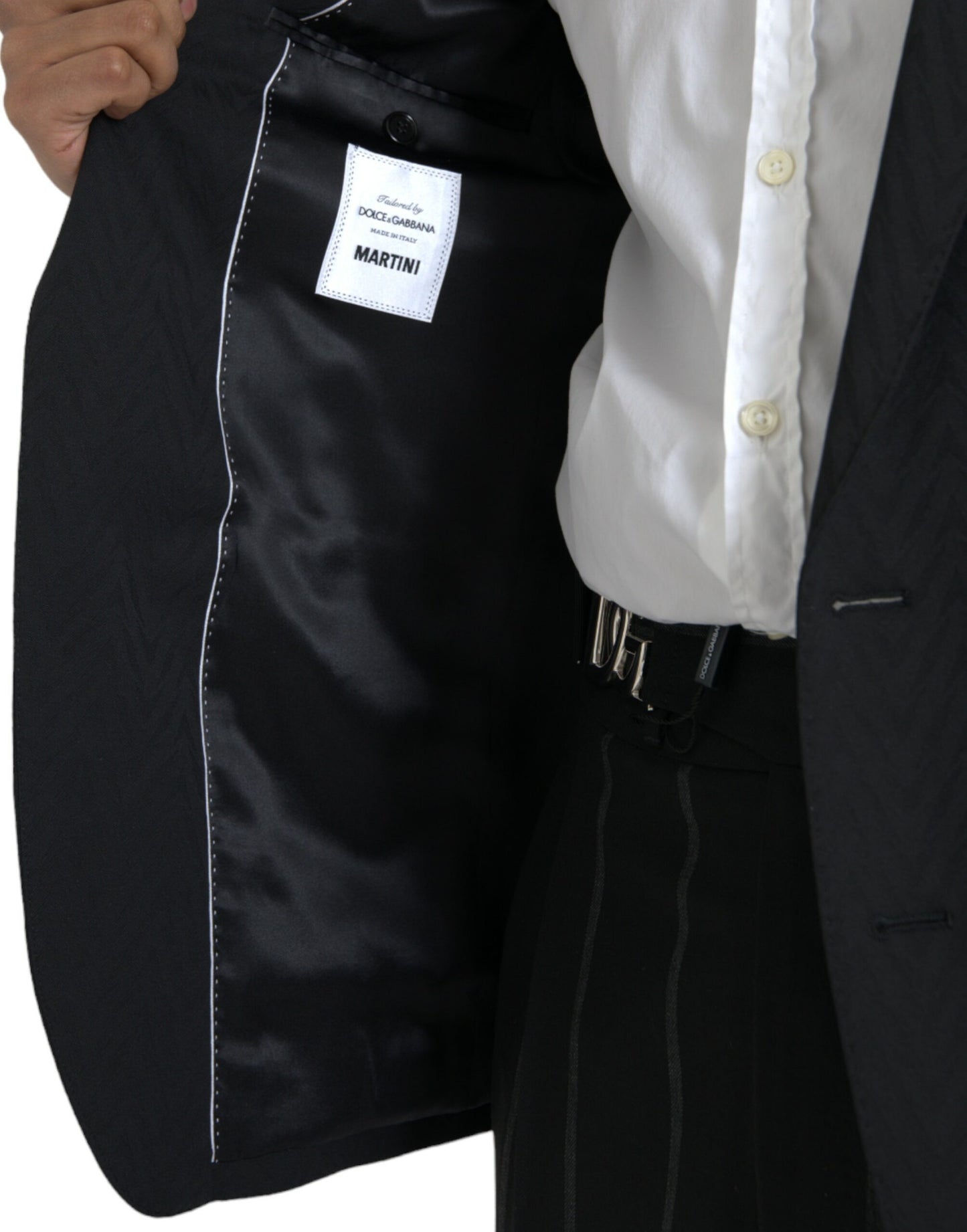 Dolce & Gabbana Zwarte MARTINI Slim Fit Jas Blazer