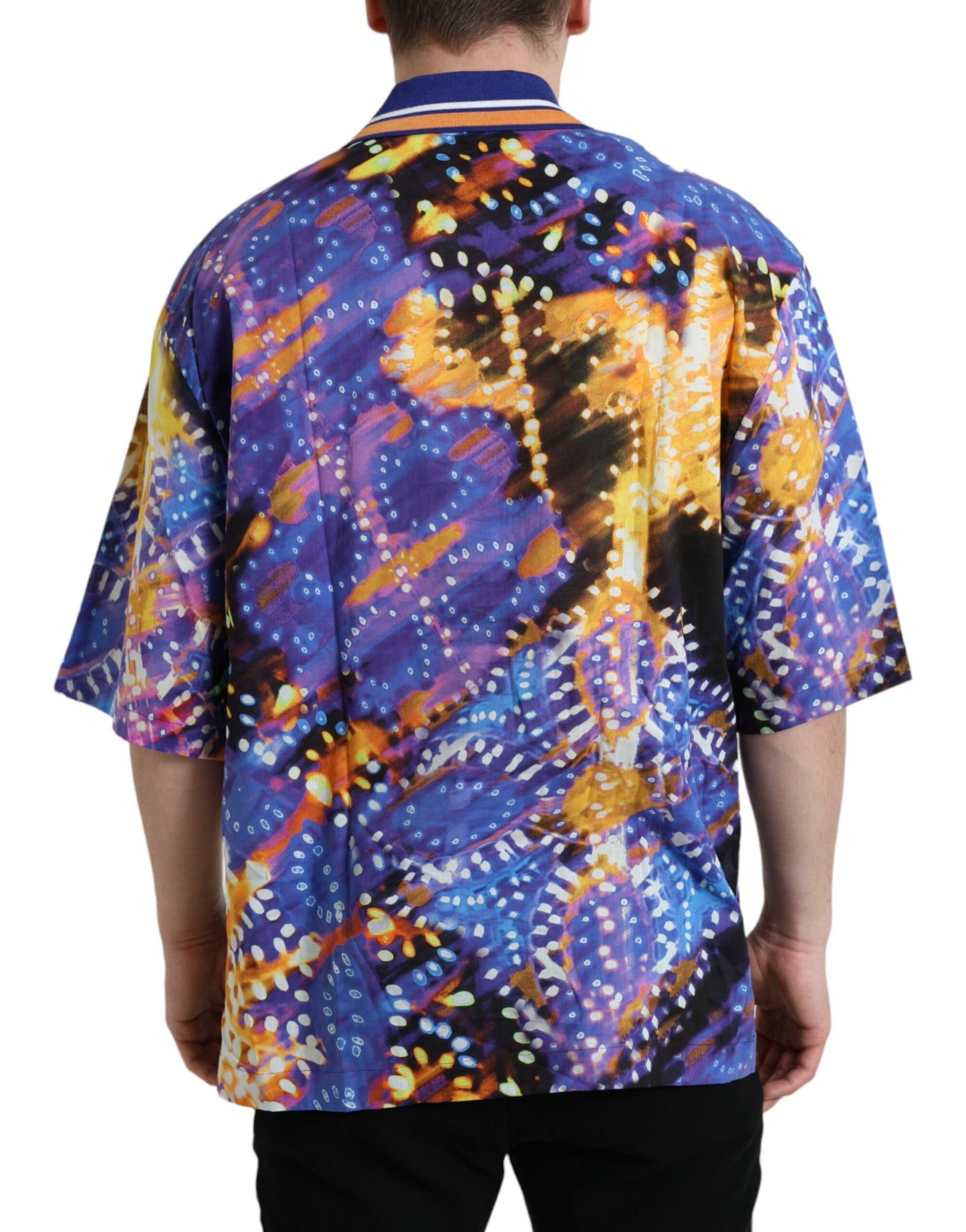 Chemise décontractée en coton à imprimé Luminarie multicolore de Dolce & Gabbana