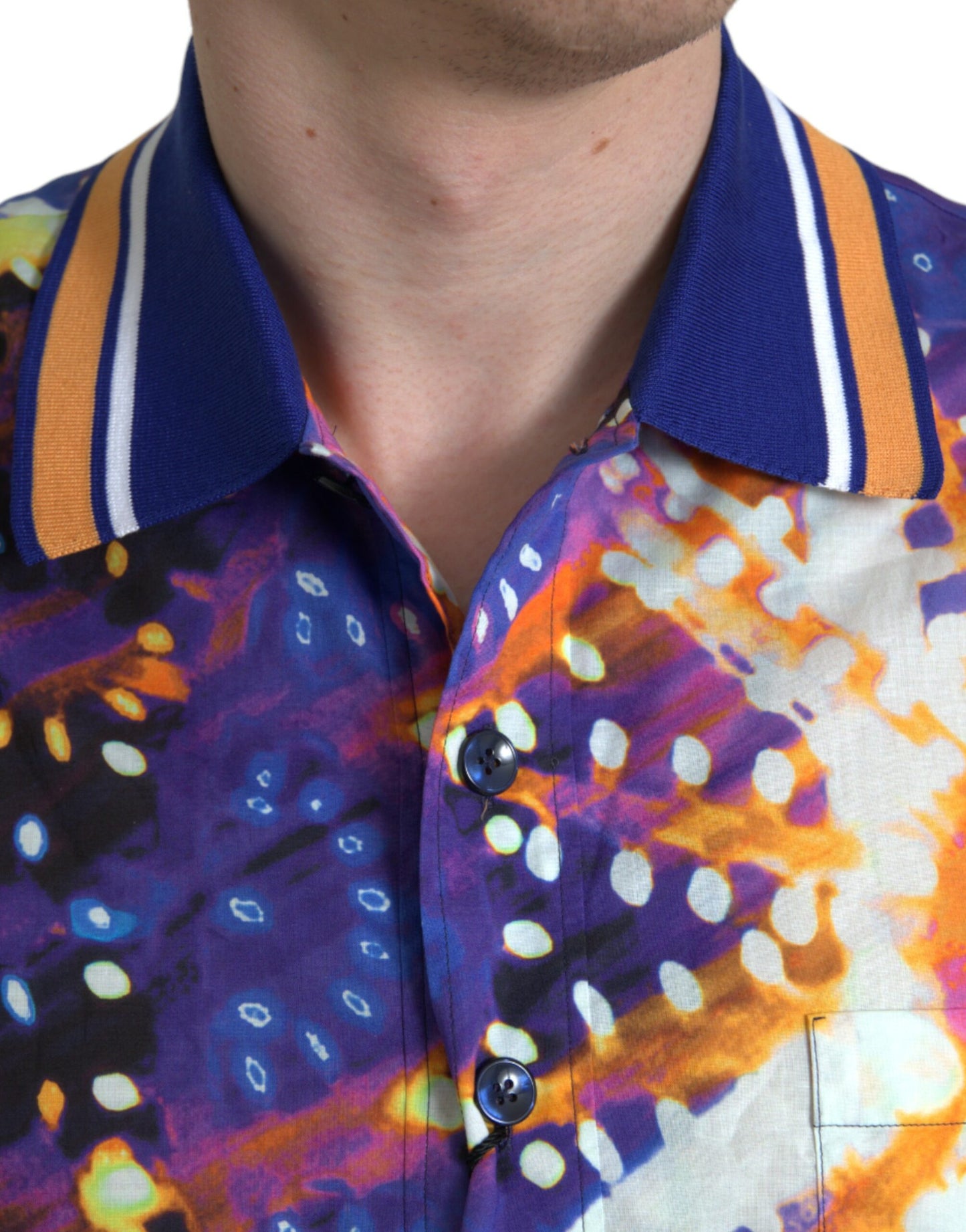 Chemise décontractée en coton à imprimé Luminarie multicolore de Dolce & Gabbana