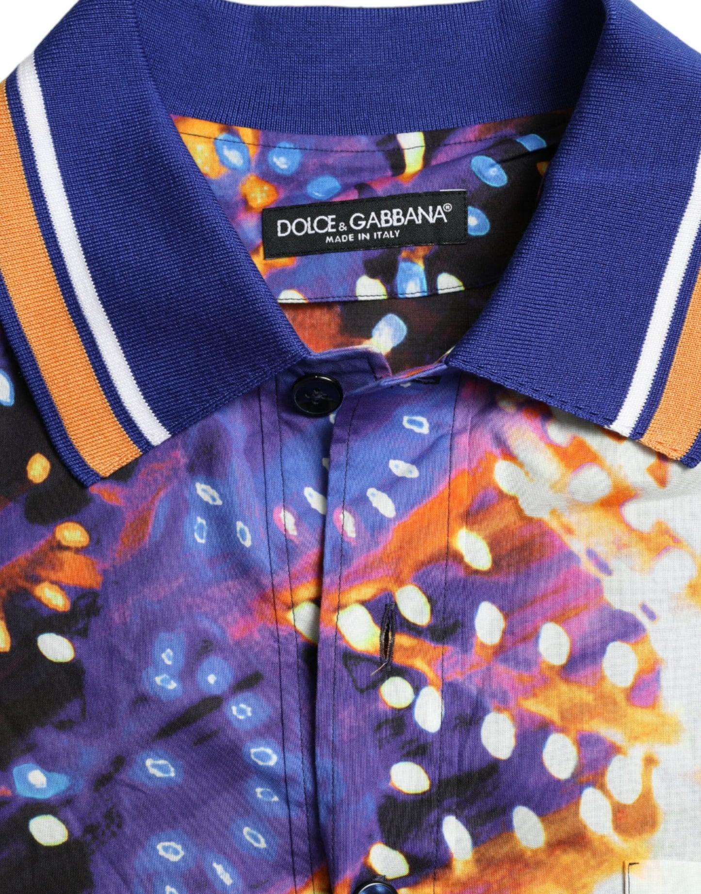 Chemise décontractée en coton à imprimé Luminarie multicolore de Dolce & Gabbana