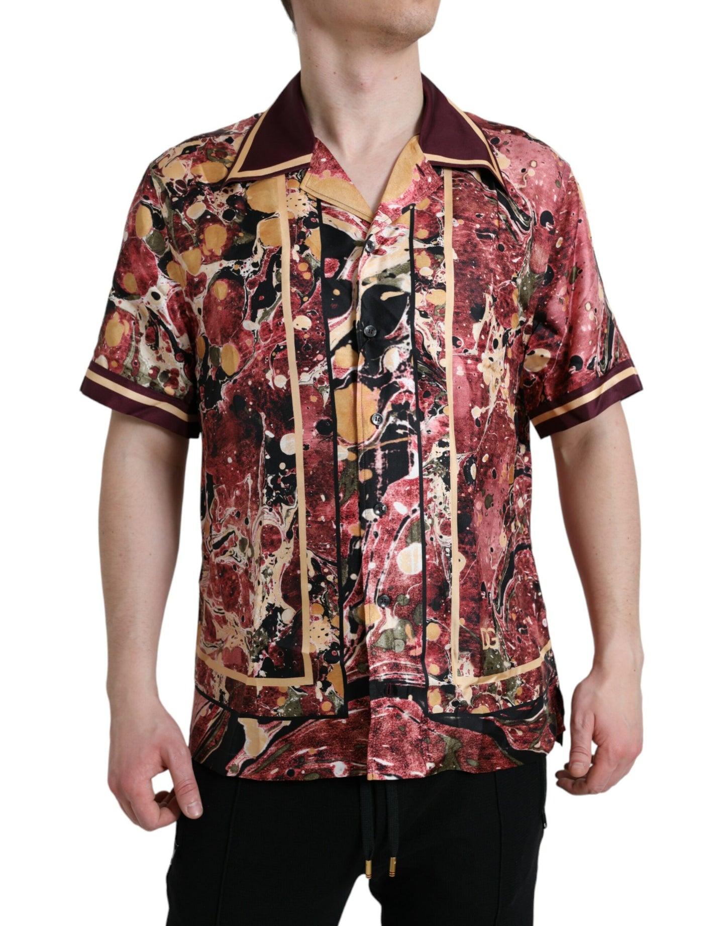 Chemise en soie à boutons multicolores de Dolce & Gabbana