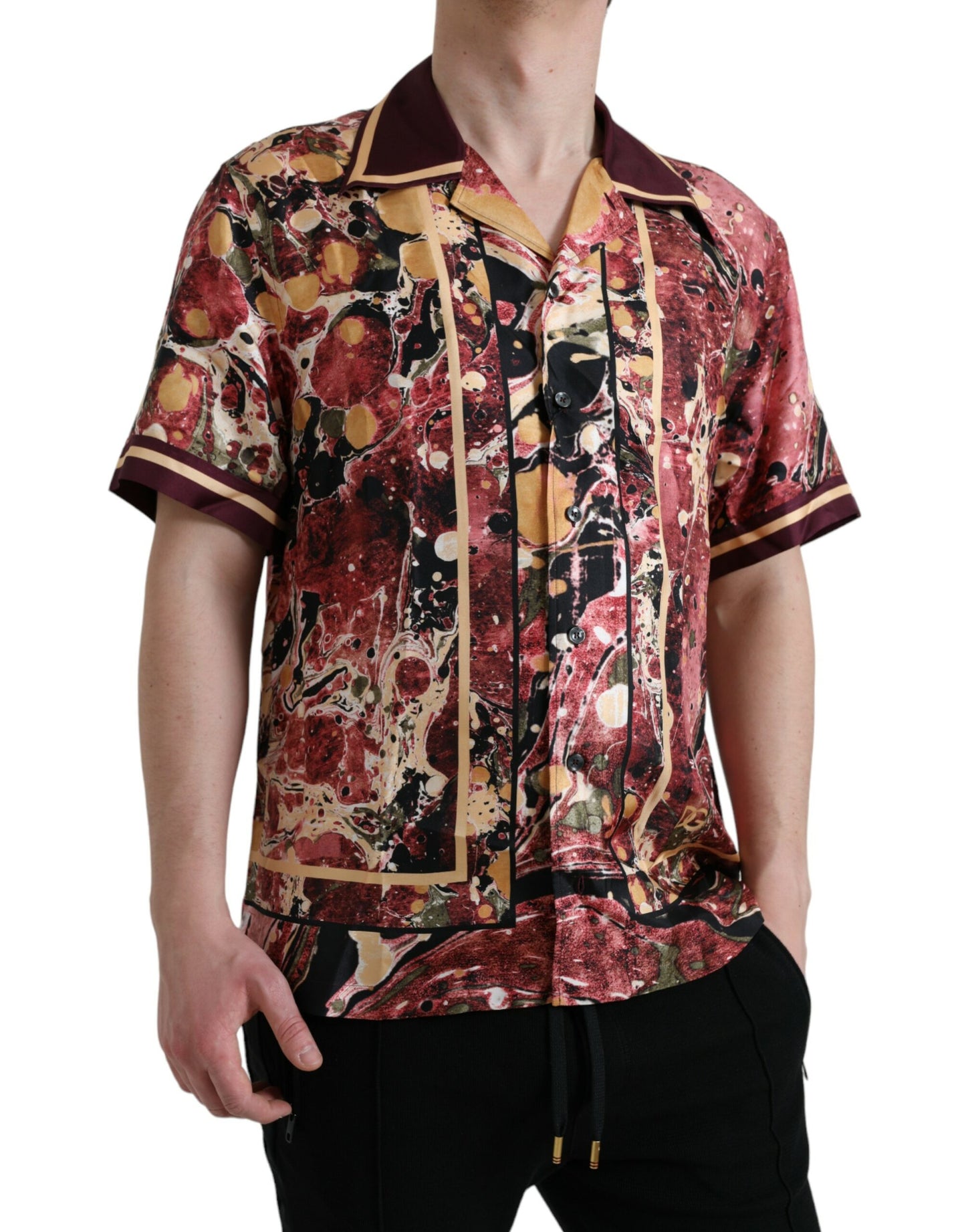 Chemise en soie à boutons multicolores de Dolce & Gabbana