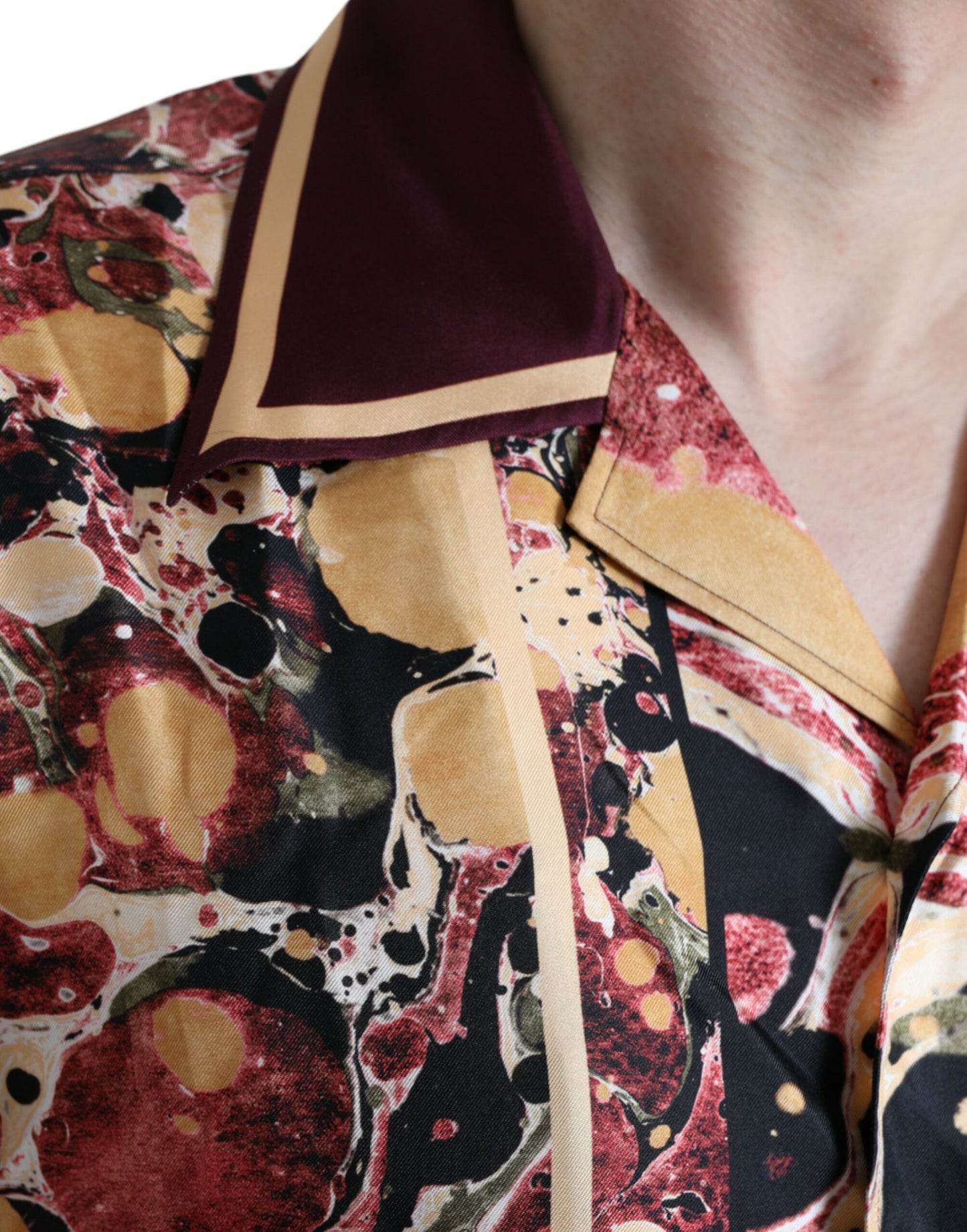Chemise en soie à boutons multicolores de Dolce & Gabbana