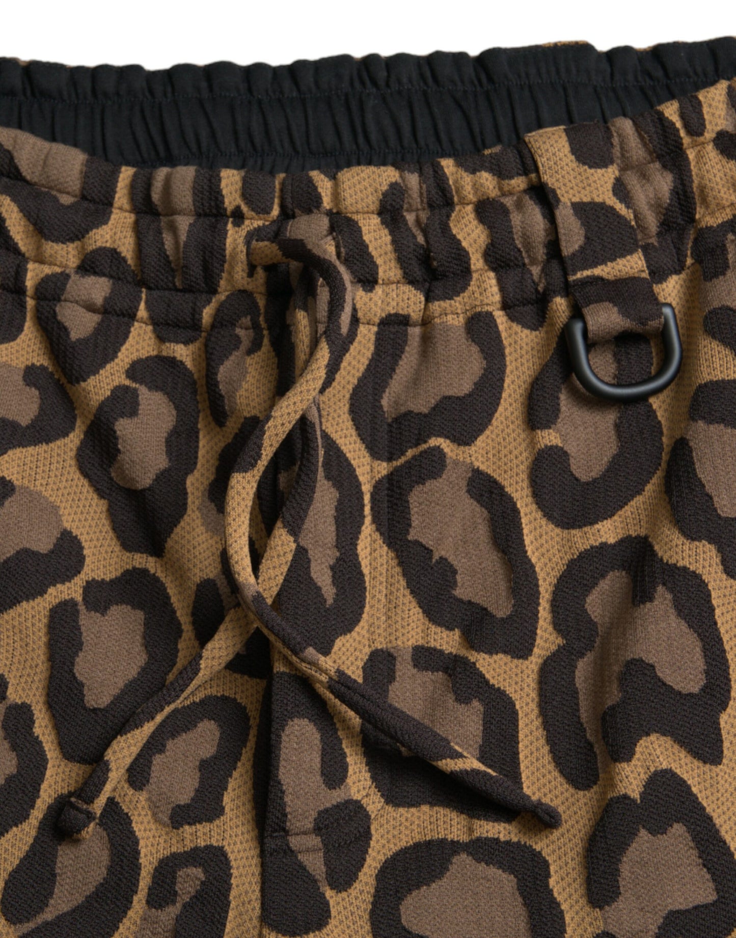 Pantalons de jogging en polyester à imprimé léopard marron de Dolce & Gabbana