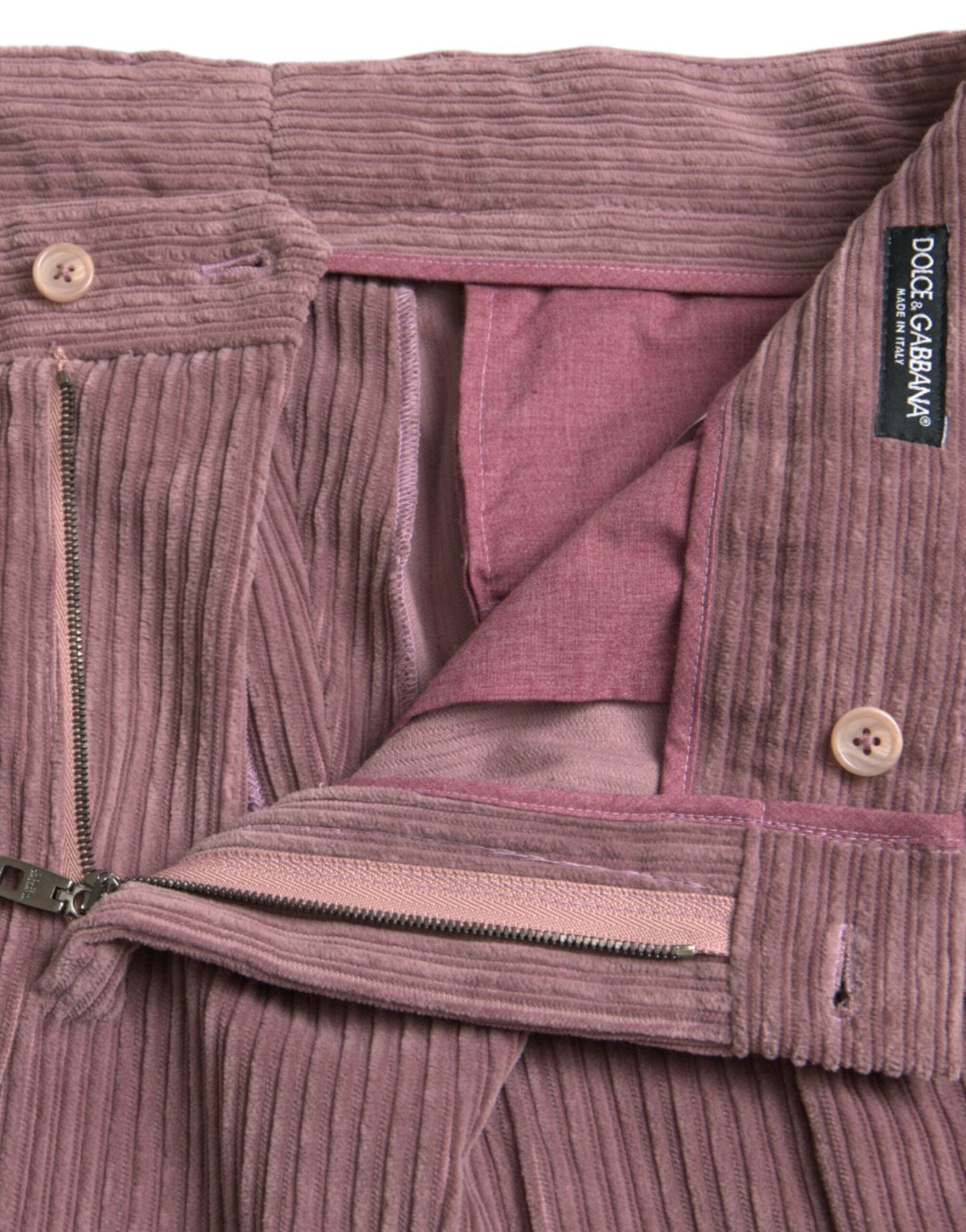 Pantalon skinny en coton extensible à carreaux violet de Dolce & Gabbana