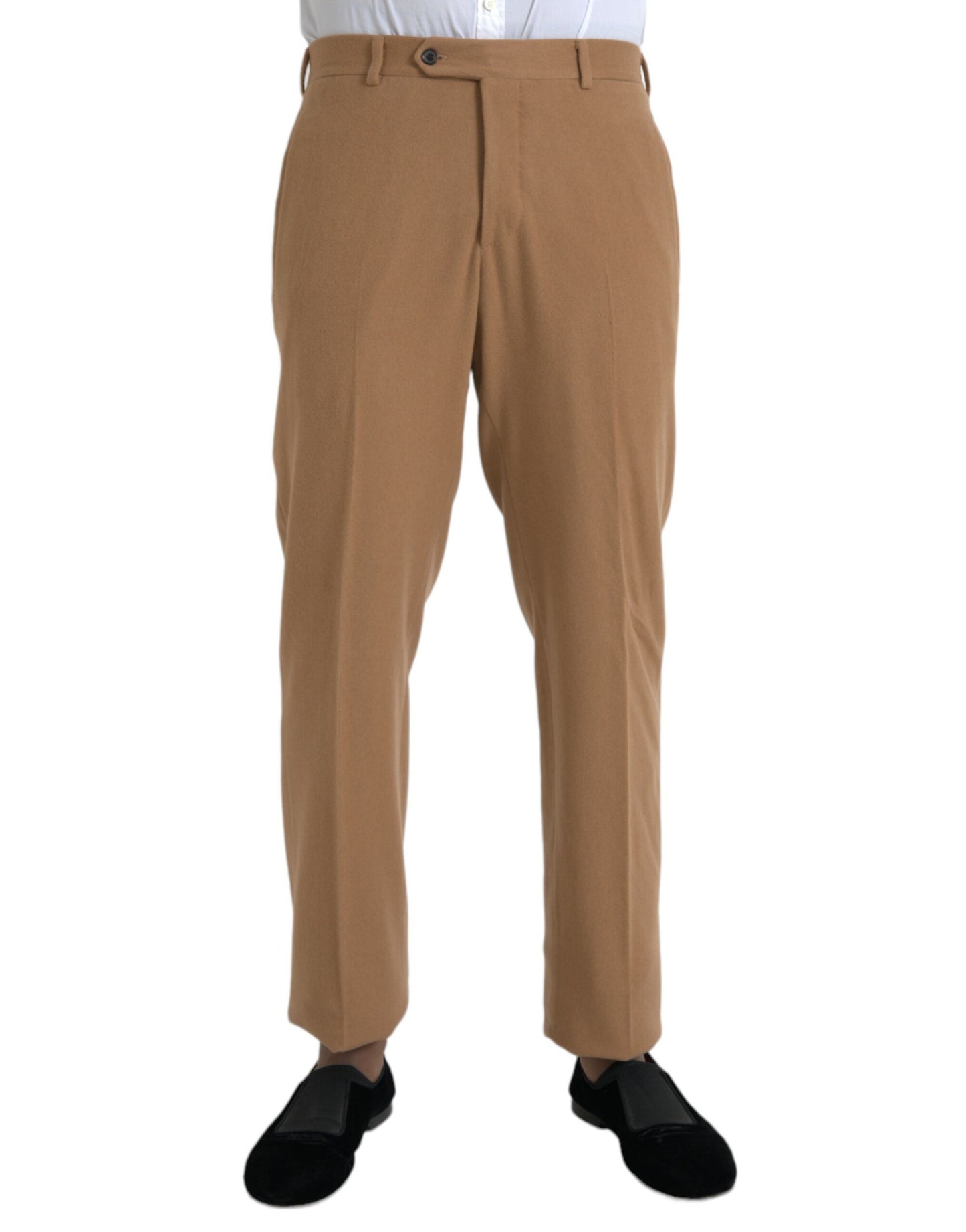 Prada beige wollen broek voor heren, rechte pasvorm.
