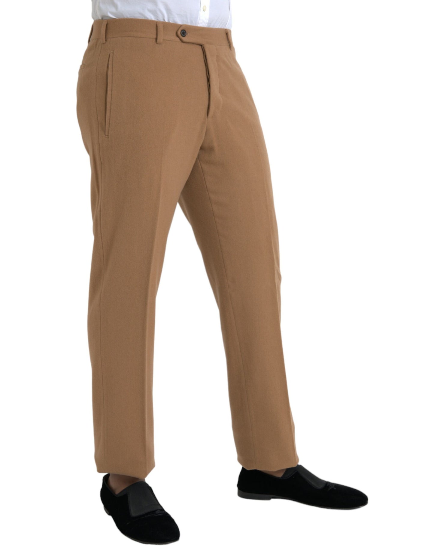 Prada beige wollen broek voor heren, rechte pasvorm.