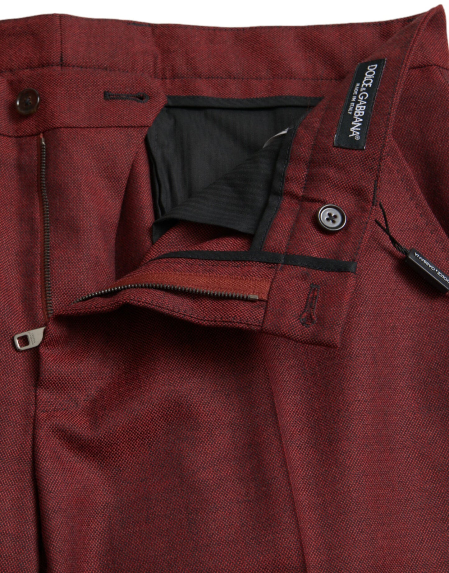 Pantalon tailleur slim en laine marron pour homme de Dolce & Gabbana