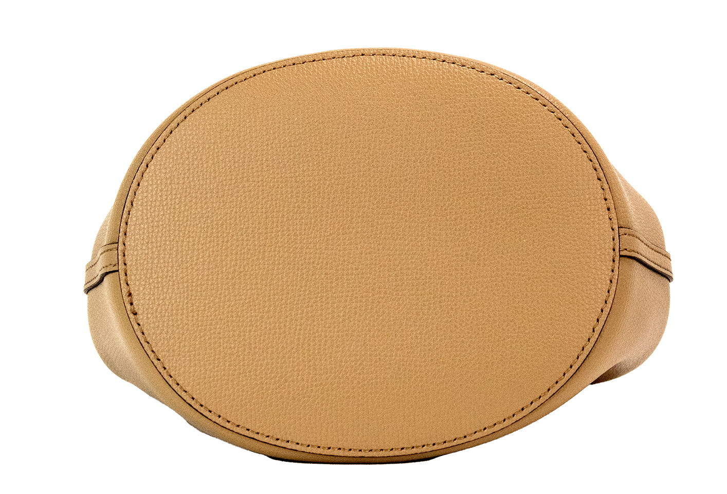 Sac à main seau Burberry Lorne, petit modèle camel Haymarket Check, en cuir galet