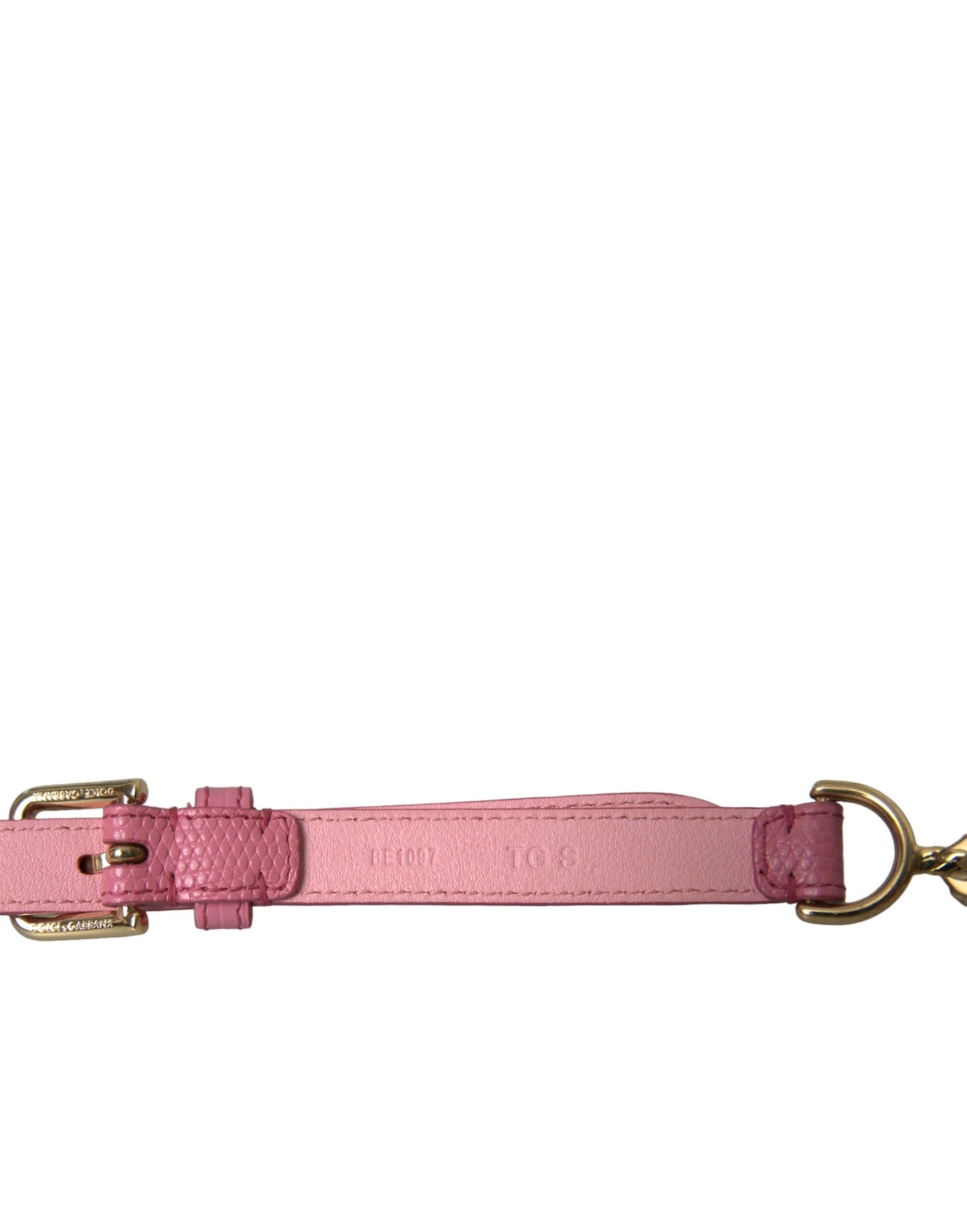 Dolce & Gabbana roze leren riem met kristallen kettingversiering