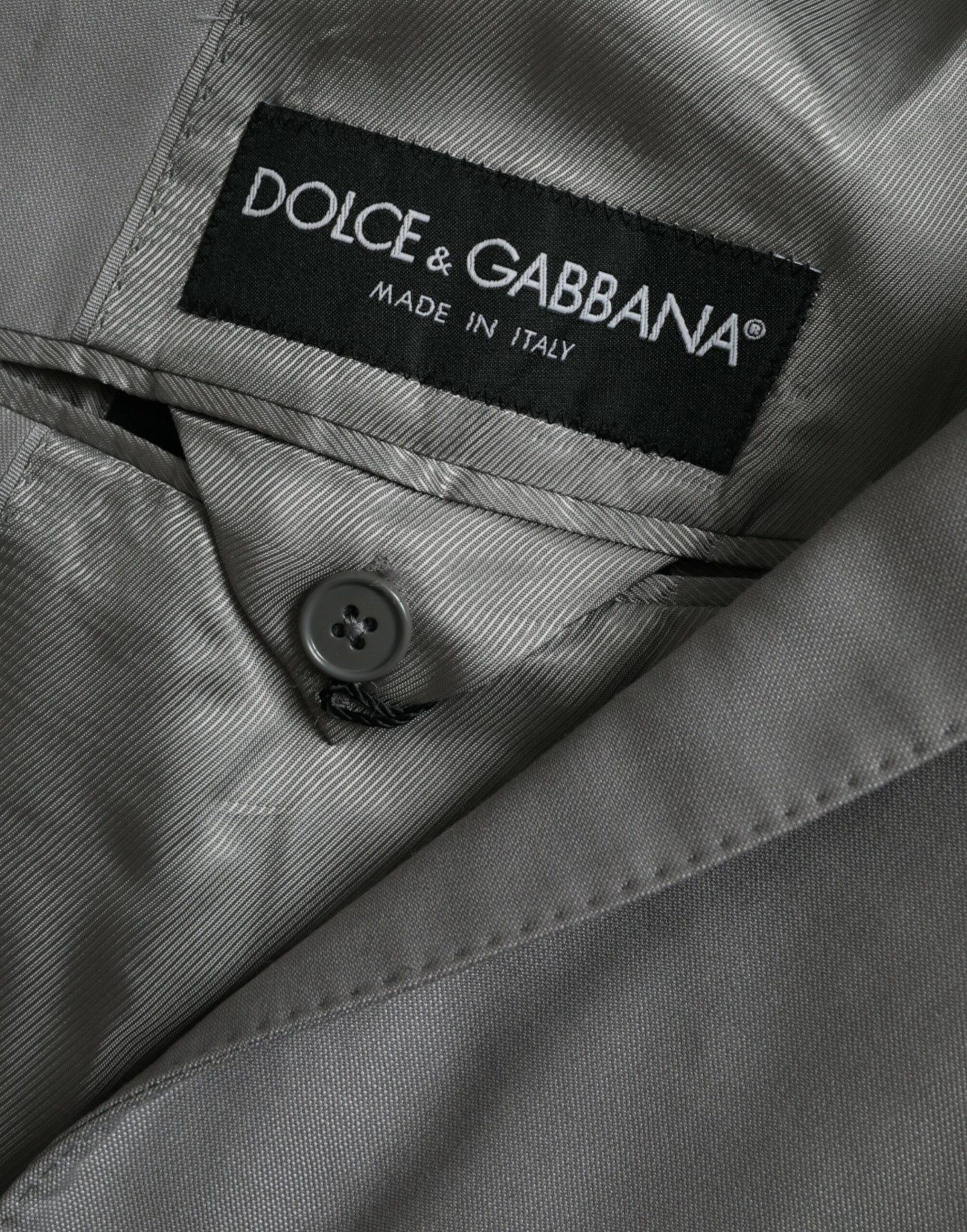Dolce & Gabbana grijze wollen, enkelbrede, reversjas (blazer)