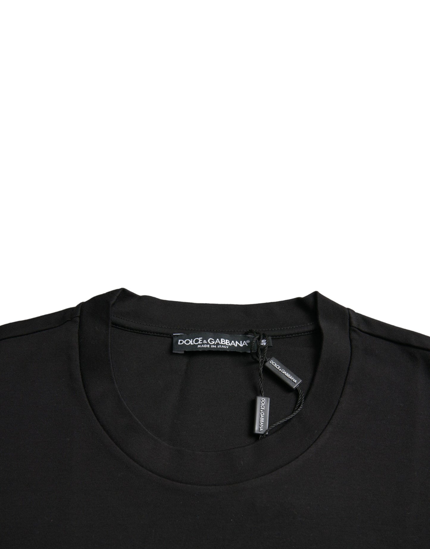 T-shirt à col rond noir "With Love Always" de Dolce & Gabbana