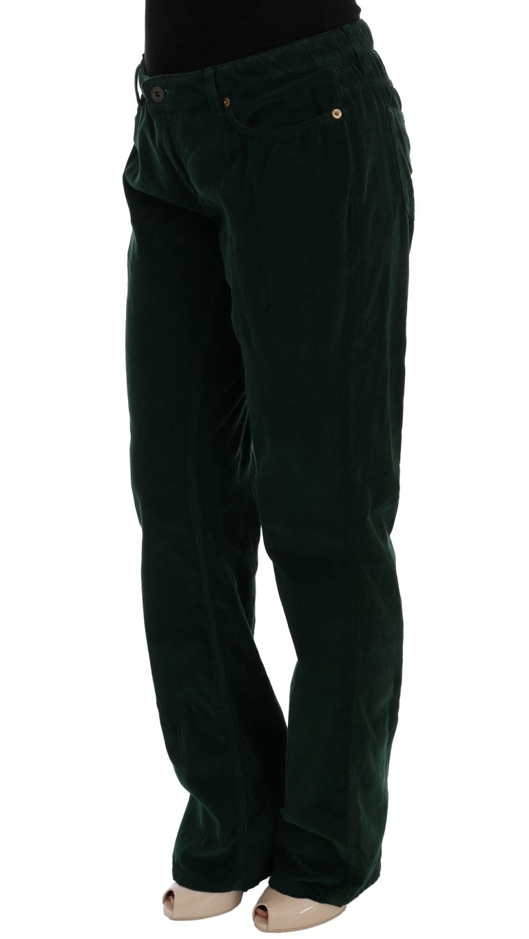 Jeans en velours côtelé vert de Dolce & Gabbana