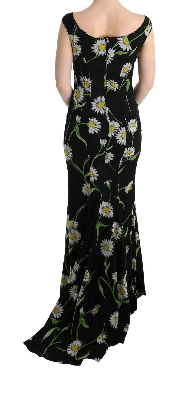 Robe fourreau en soie extensible à motif tournesol de Dolce & Gabbana