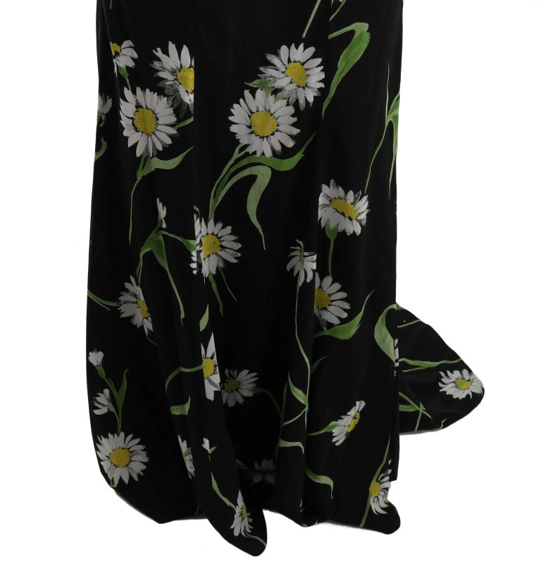 Robe fourreau en soie extensible à motif tournesol de Dolce & Gabbana