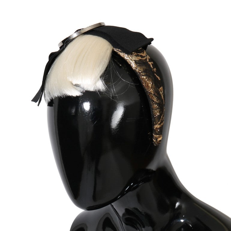 Dolce & Gabbana Zwarte Kristal Witte Diadeem Hoofdband