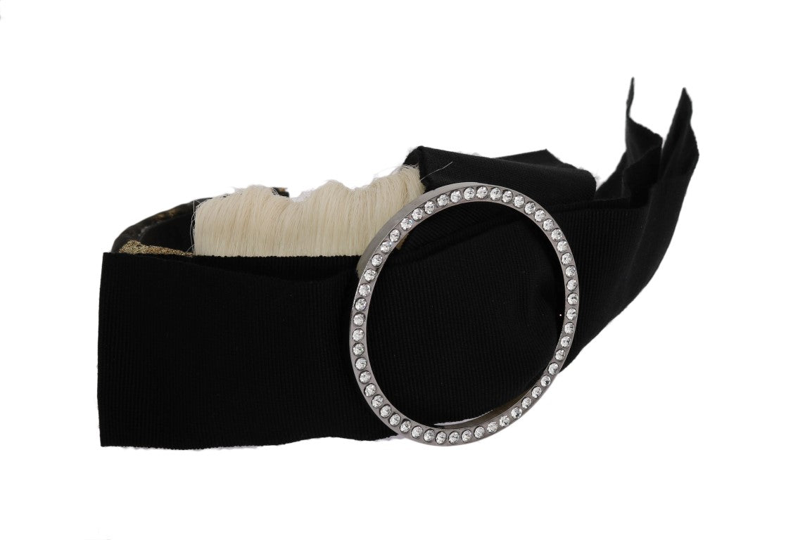 Dolce & Gabbana Zwarte Kristal Witte Diadeem Hoofdband