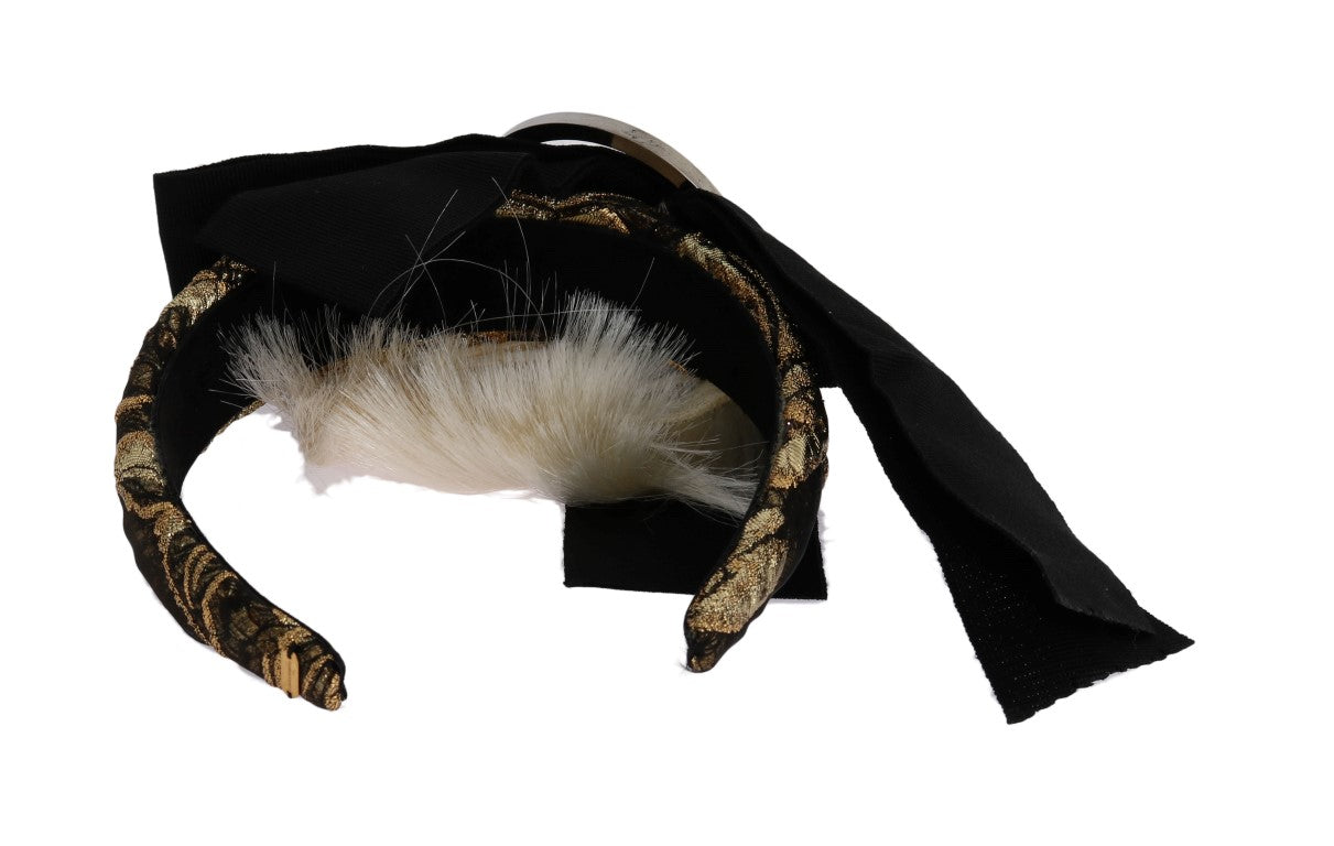 Dolce & Gabbana Zwarte Kristal Witte Diadeem Hoofdband