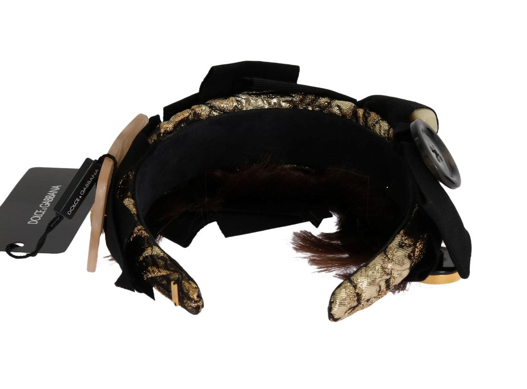 Bandeau à cheveux marron en cristal transparent Dolce & Gabbana