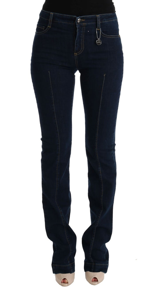Costume National blauwe katoenen flared jeans met bootcut